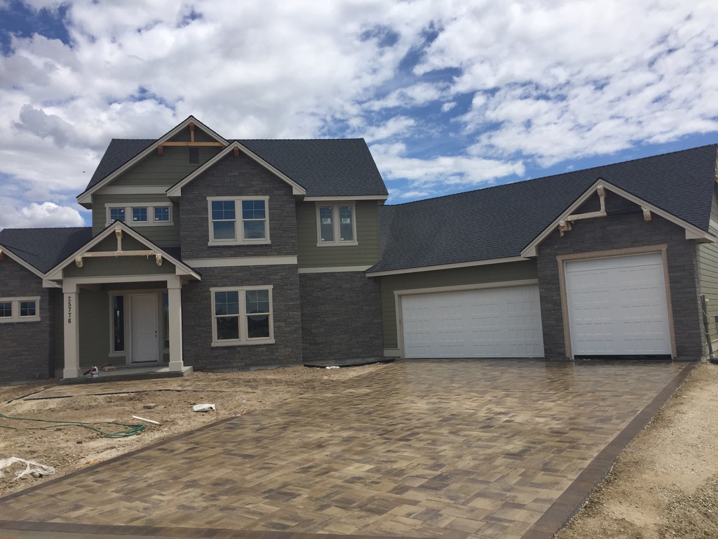New paver driveway construction in northern Utah
